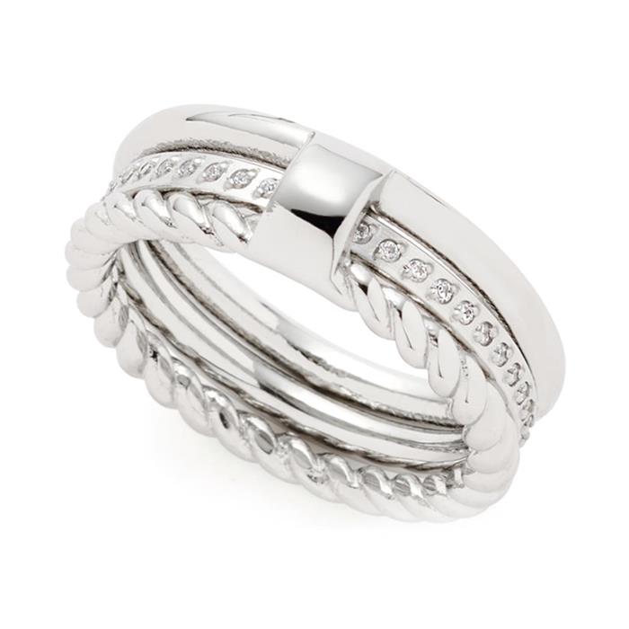 Ladies ring set mascha in stainless steel with zirconia