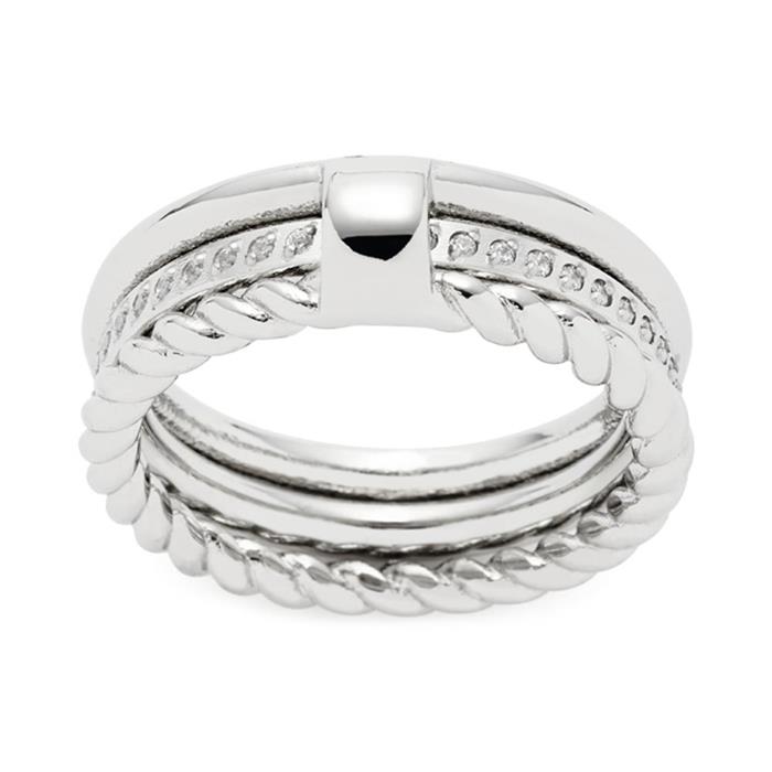 Ladies ring set mascha in stainless steel with zirconia