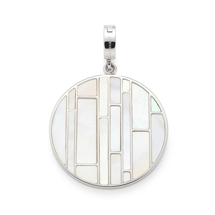 Shalina engraved pendant, stainless steel, mother-of-pearl, Clip&Mix
