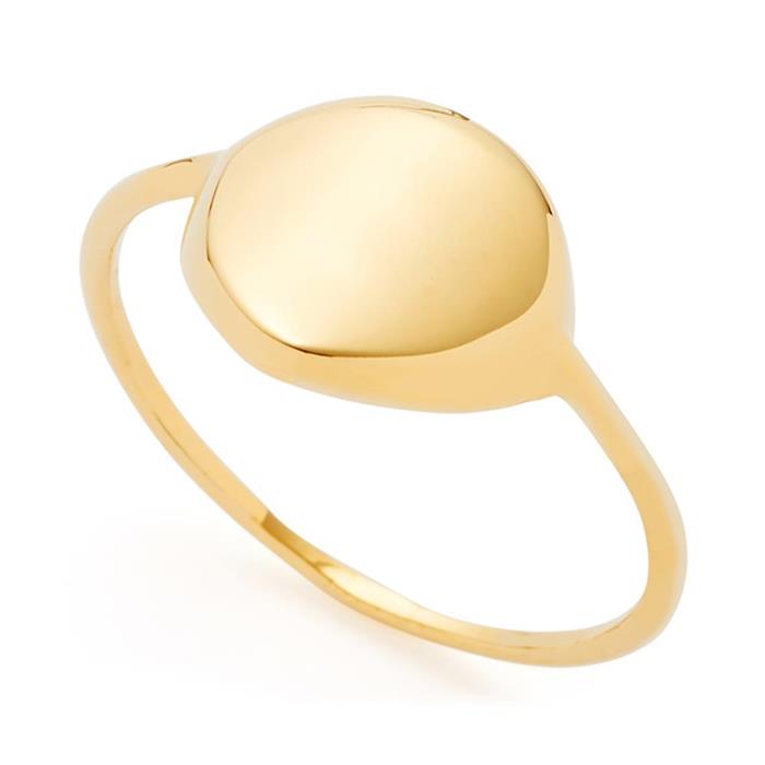 Eboni ciao ring in gold-plated stainless steel, engravable