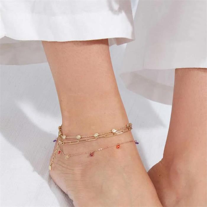 Arisa ciao anklet for ladies in gold-plated stainless steel