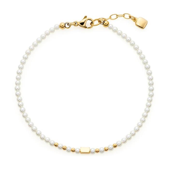 Doro ciao pearl bracelet for ladies, stainless steel, gold