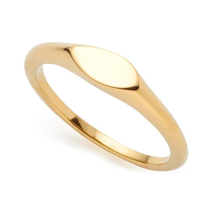 Lovis ciao gravring in gold-plated stainless steel