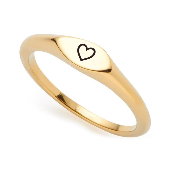 Lovis ciao gravring in gold-plated stainless steel