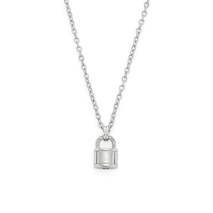 Ladies necklace galera in stainless steel with lock, engravable