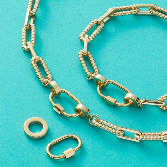 Clip&mix cadena de mujer moni de acero inoxidable chapado en oro