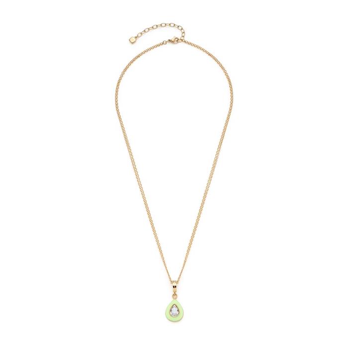 Gigi engravable necklace in stainless steel, gold, green