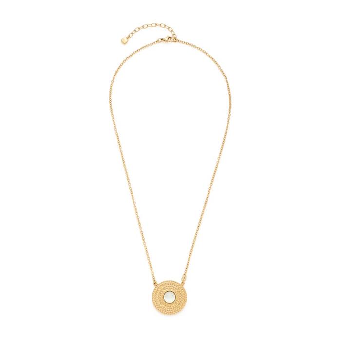 Cadena theresia para mujer, acero inoxidable, dorado, grabable