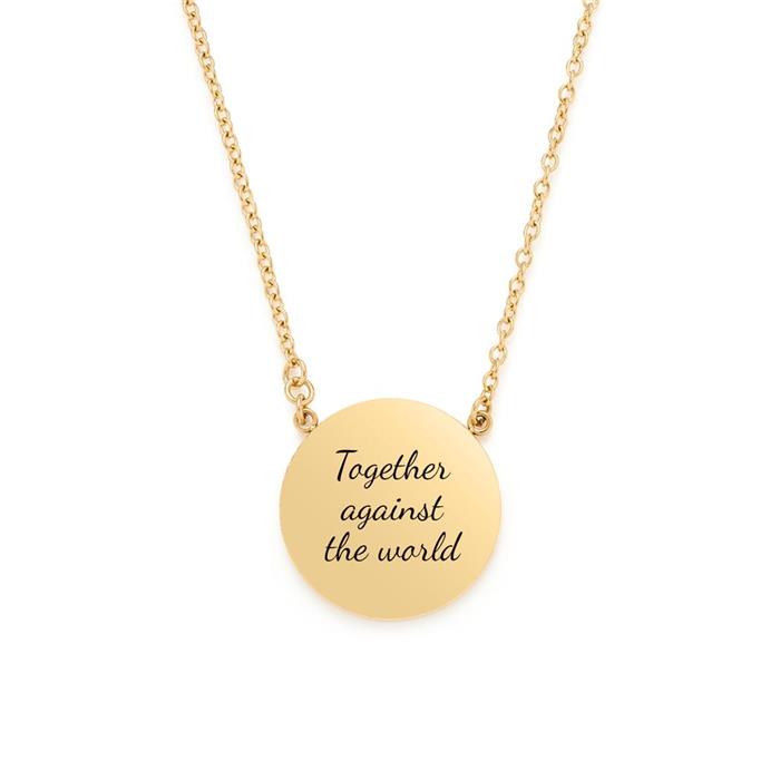 Ladies necklace theresia, gold-plated stainless steel, engravable