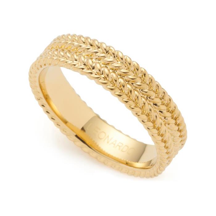 Anillo theresia de acero inoxidable dorado, grabable