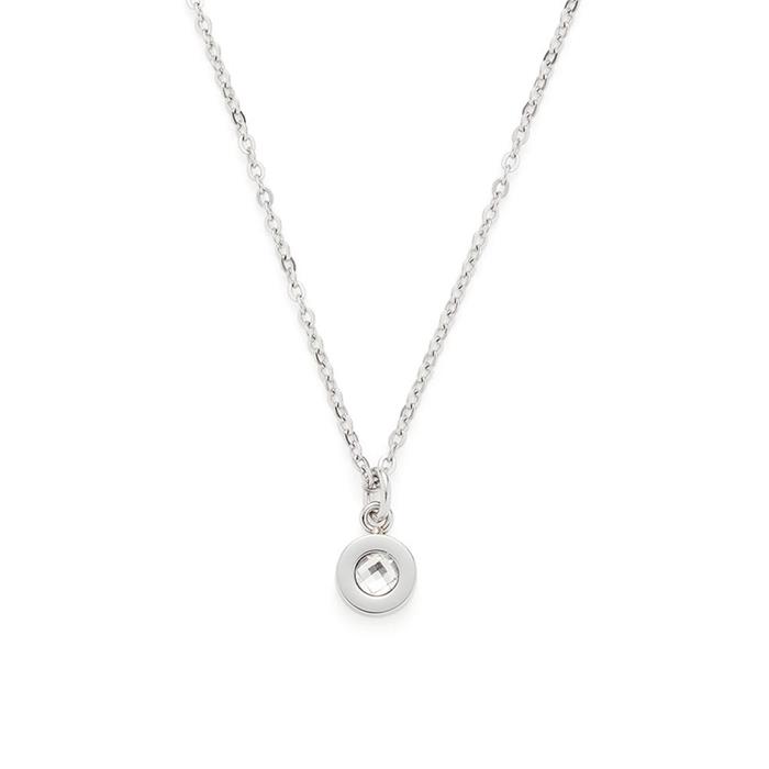 Isa summer stainless steel necklace with glass stone, engravable