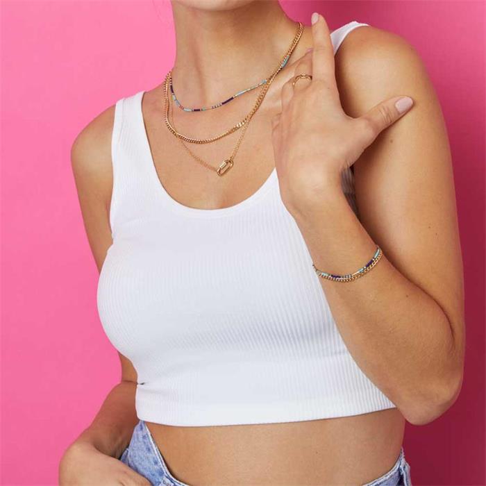 Cadena zora ciao para mujer en acero inoxidable, chapado en oro