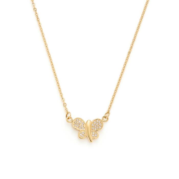 Ladies necklace demi ciao in stainless steel, gold, butterfly