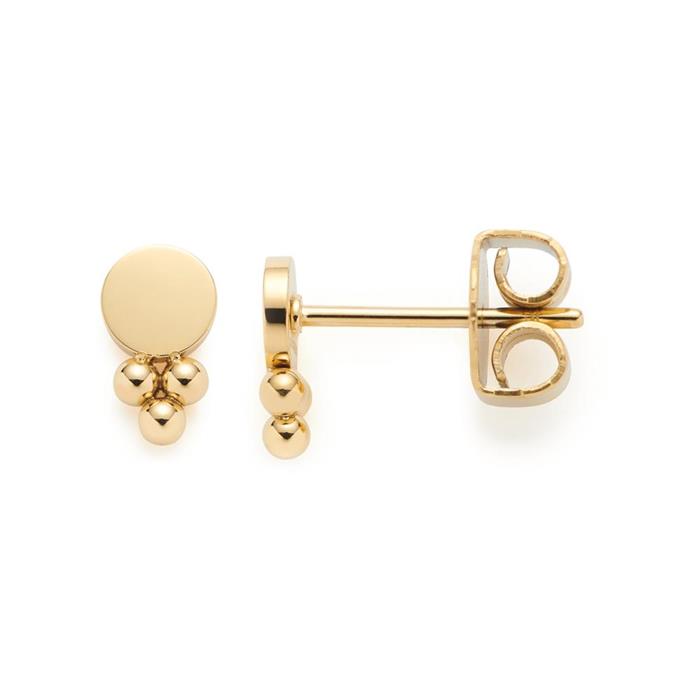 Ladies stud earrings timbi ciao in stainless steel, gold-plated