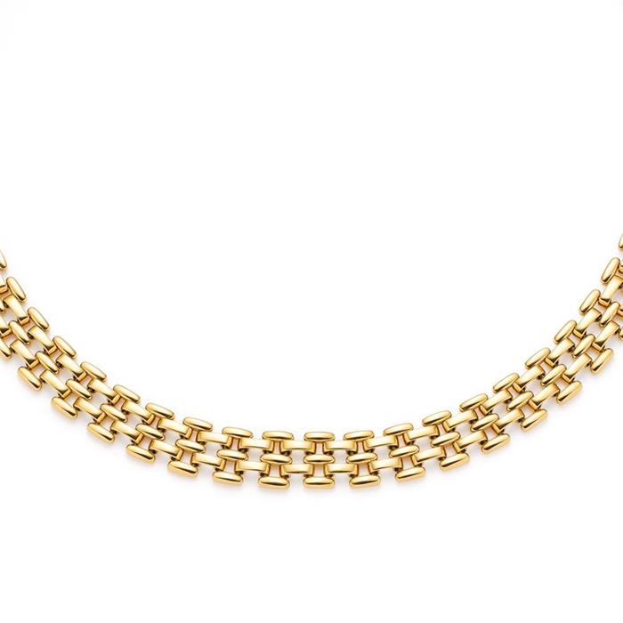 Cadena milanesa para mujer en acero inoxidable chapado en oro