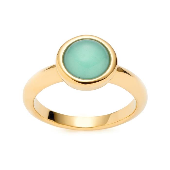 Anillo femenino bea de acero inoxidable dorado, grabable