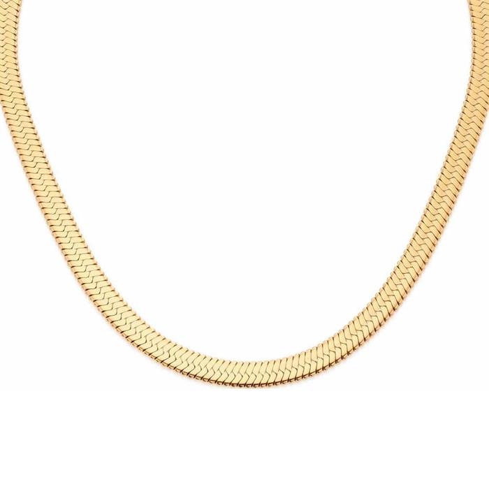 Snake necklace for ladies in stainless steel, gold-plated