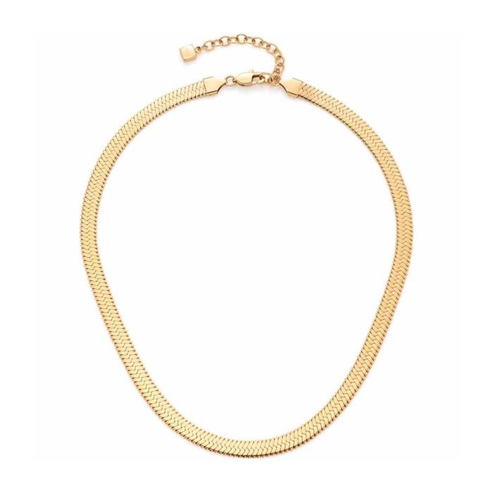 Cadena serpiente para mujer en acero inoxidable, chapado en oro