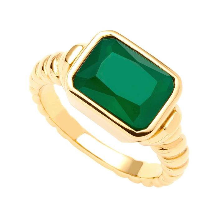 Anillo susa de mujer, acero inoxidable, chapado en oro IP