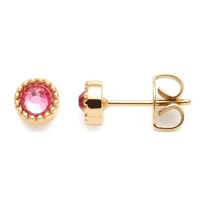 Ladies anka stud earrings in gold-plated stainless steel