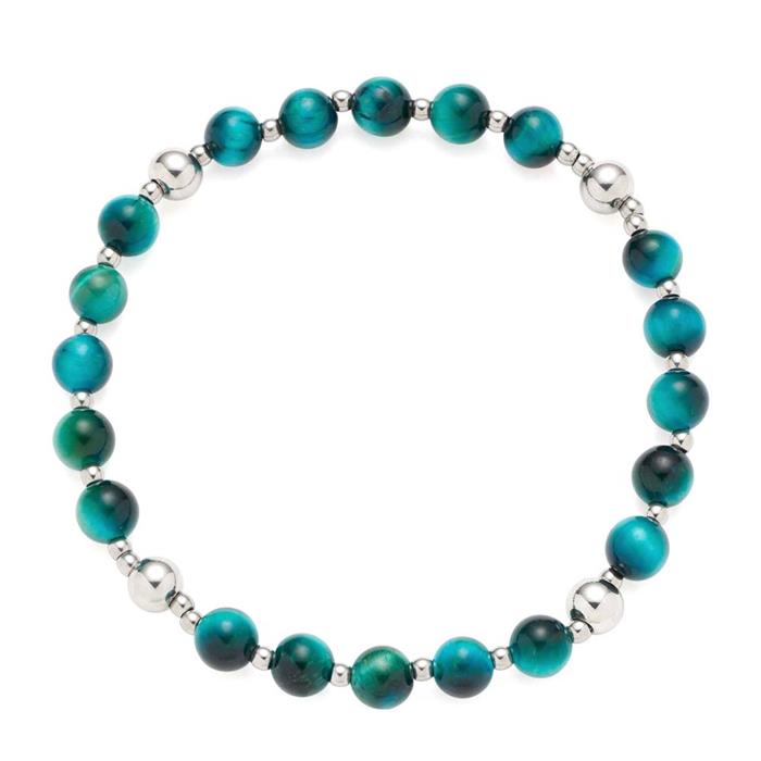 Ladies bracelet morina with green tiger eye beads