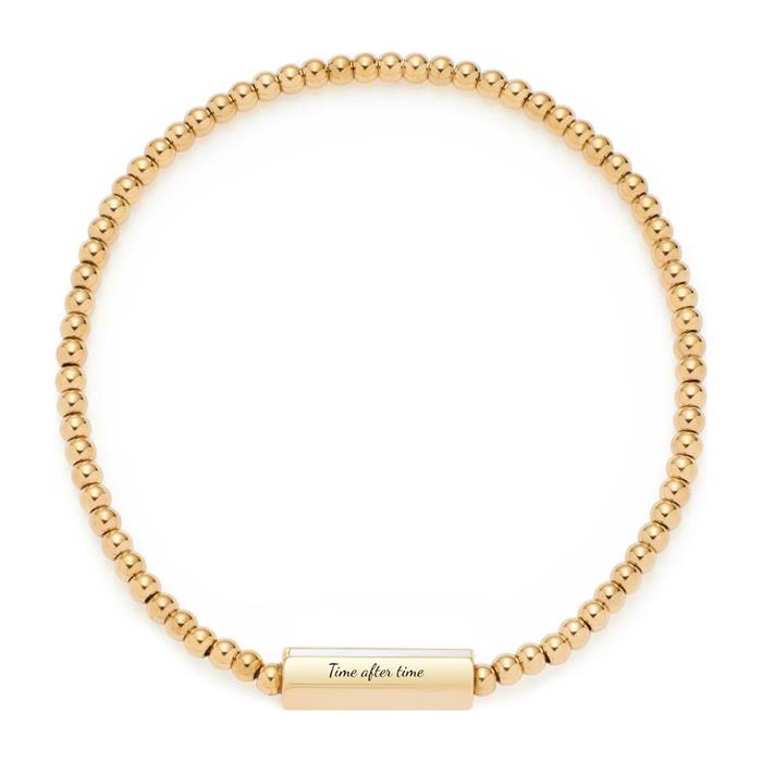 Ladies' engraving bracelet Pilea in stainless steel, IP gold