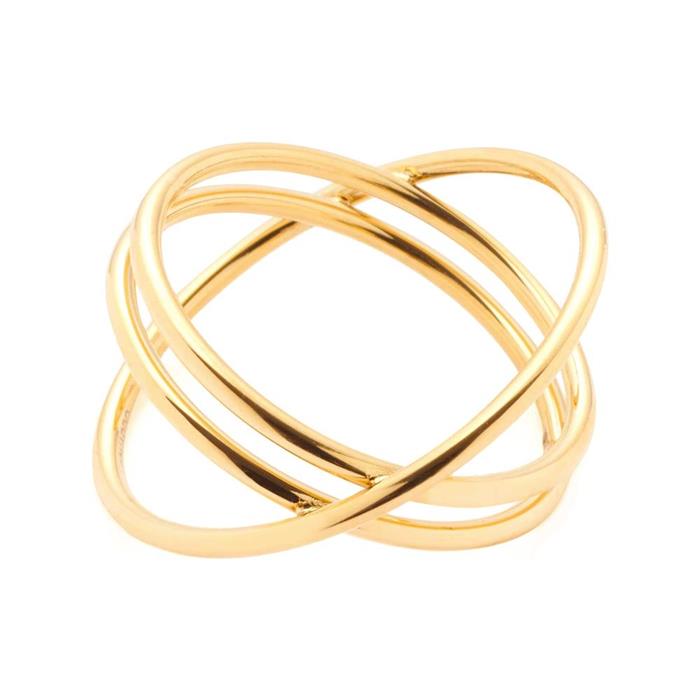 Trinity ciao ring for ladies in stainless steel, IP gold