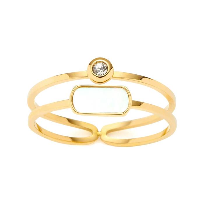 Ladies ring mella ciao in gold-plated stainless steel