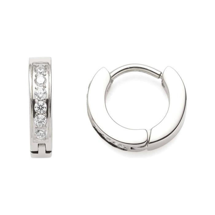Stainless steel creoles nani ciao for ladies with zirconia