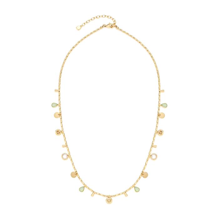 Ladies' necklace Ella in gold-plated stainless steel with pendants