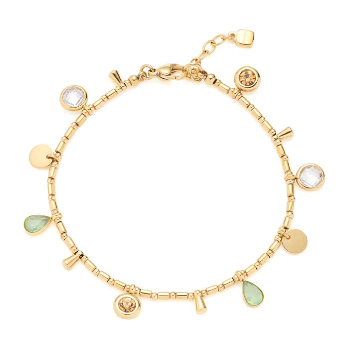 Ella bracelet with pendants in stainless steel, IP gold