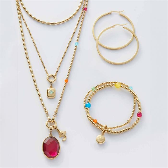 Marli hoop earrings for women in stainless steel, IP gold