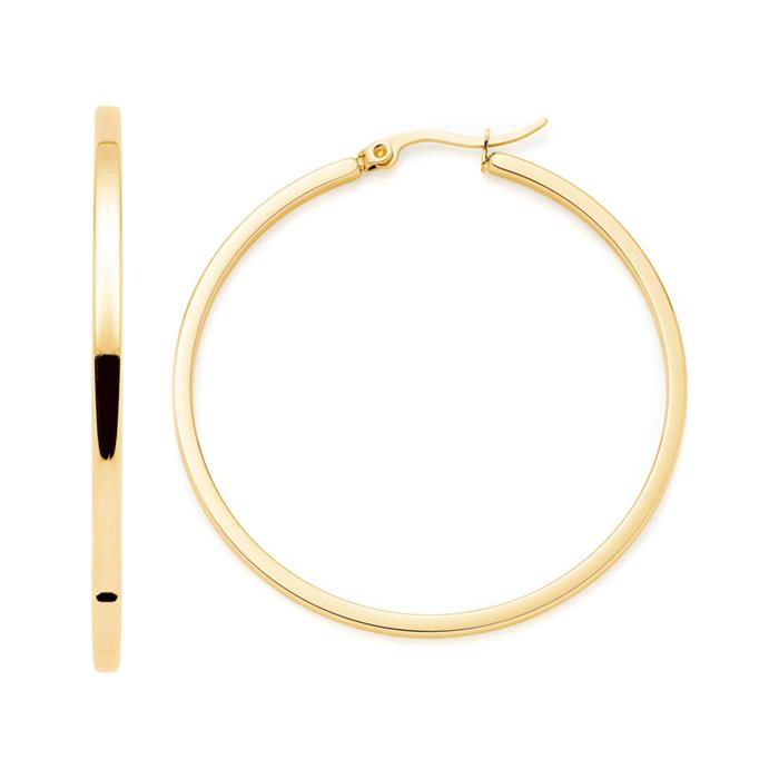 Marli hoop earrings for women in stainless steel, IP gold