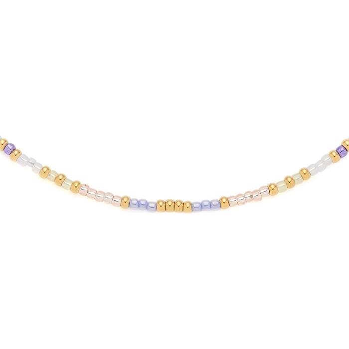 Halskette Calypso Ciao mit Glasperlen, Edelstahl, gold