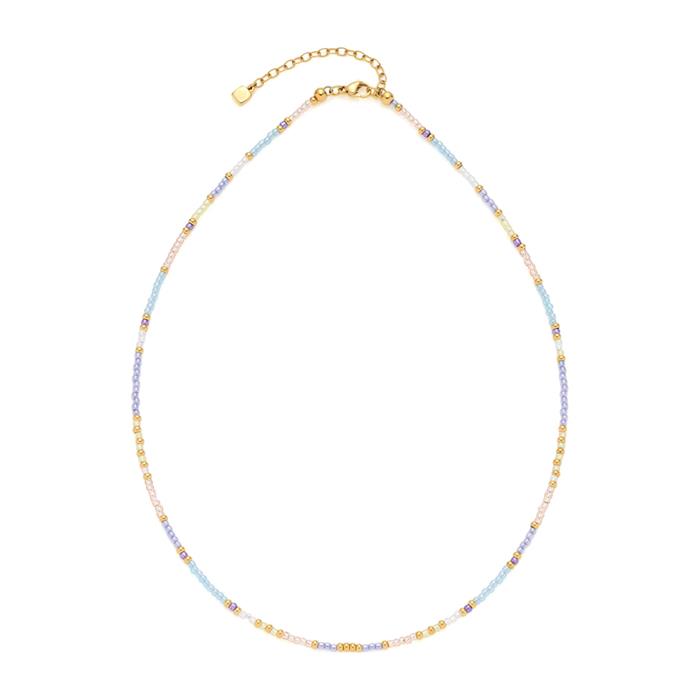 Calypso Ciao necklace with glass beads, stainless steel, gold