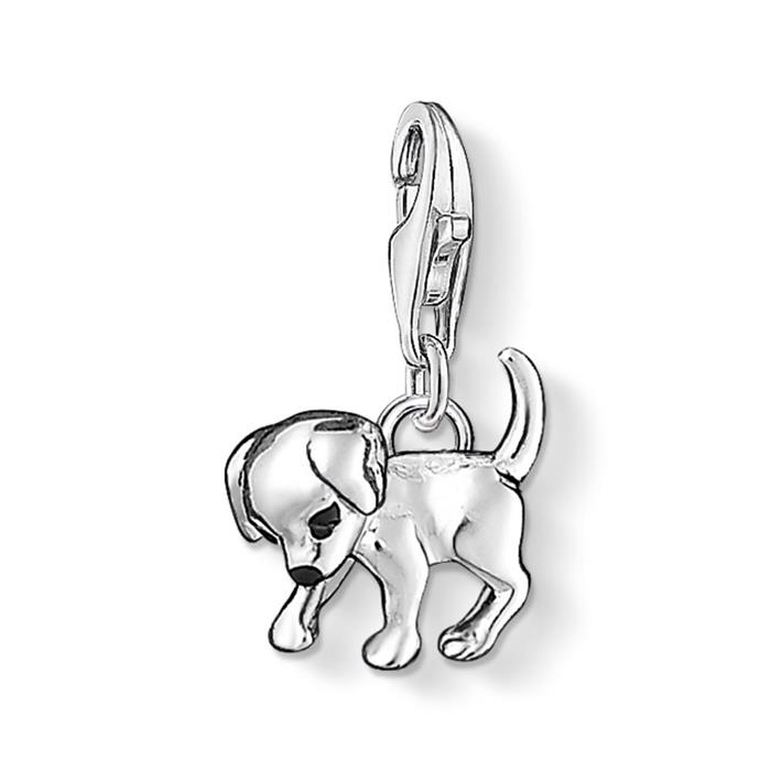 Hundewelpe Charm aus 925er Silber für Damen