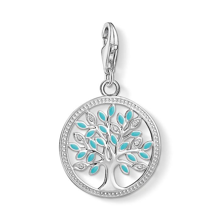 925 sterling silver charm tree of love with cubic zirconia