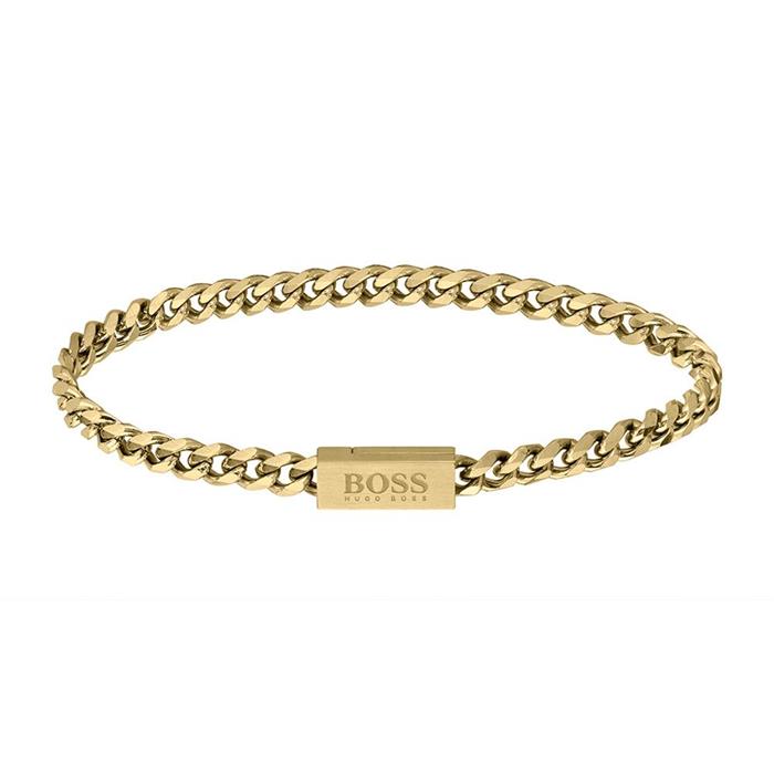 Men's bracelet chain for him in gold-plated stainless steel