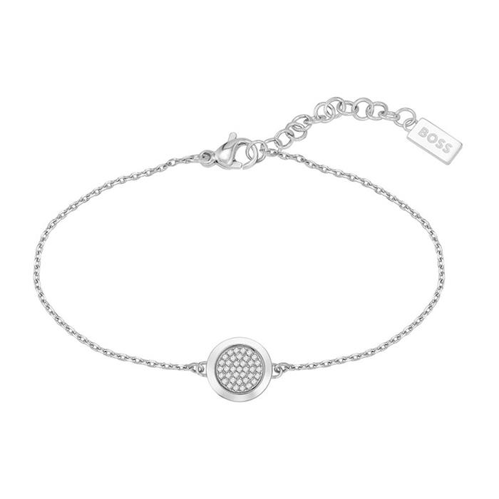 Damen Gravurarmband aus Edelstahl mit Glaskristallen