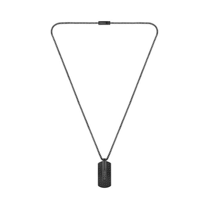 Cadena orlado para hombre en acero inoxidable negro