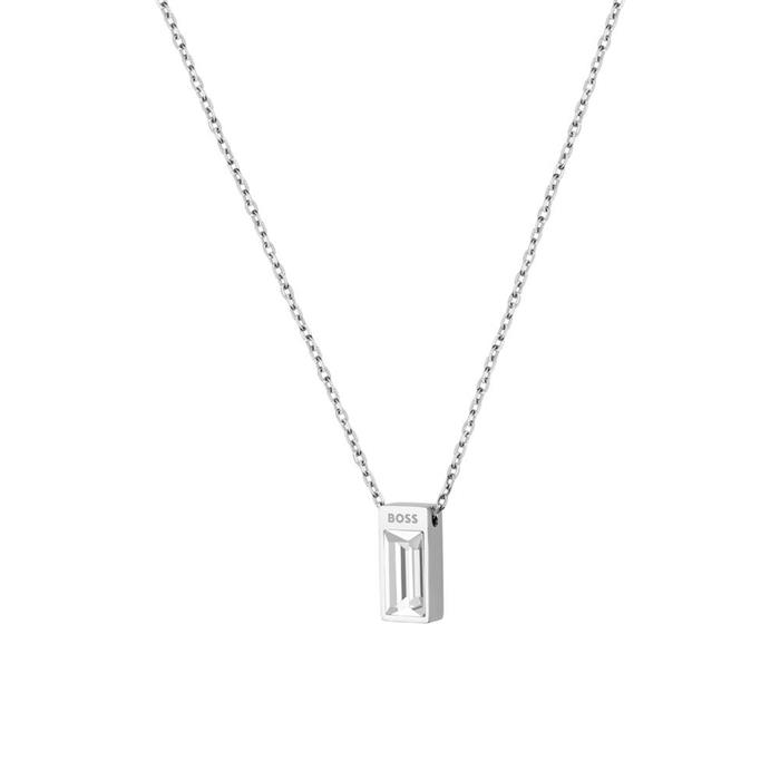 Necklace for ladies in stainless steel with engraving pendant