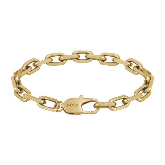 Pulsera de eslabones kane para hombre en acero inoxidable, oro IP