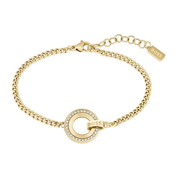 Iona bracelet in gold-plated stainless steel with crystals