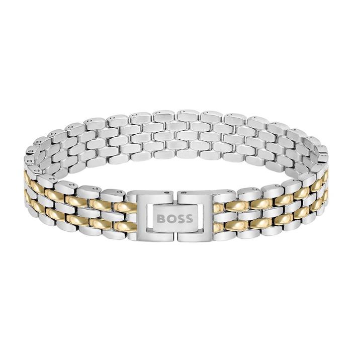 Link bracelet isla for ladies in stainless steel, bicolour