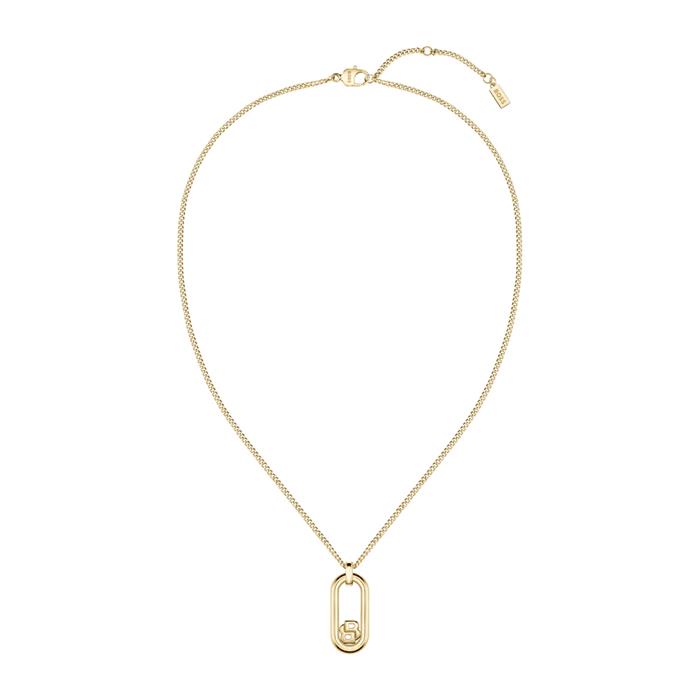 Cadena Double B para mujer en acero inoxidable con colgante, oro IP