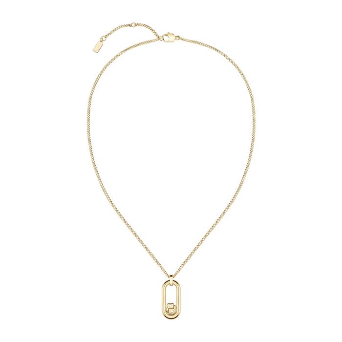 Cadena Double B para mujer en acero inoxidable con colgante, oro IP