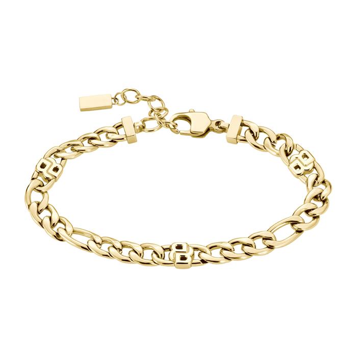 Women's Figaro bracelet Double B in stainless steel, gold plated