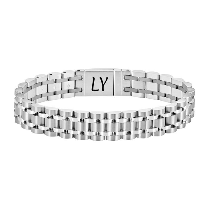 Men's link bracelet Owan made of stainless steel, can be engraved