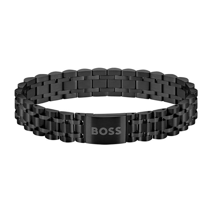 Gravurarmband für Herren Owan aus Edelstahl, schwarz