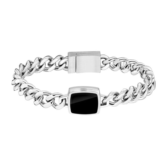 Pulsera acorazada Odell para hombre, de acero inoxidable, grabable